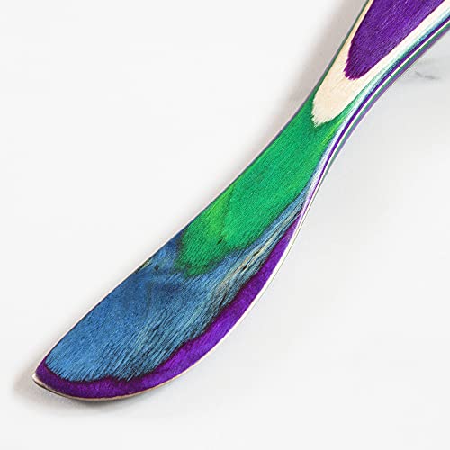  Ique Mumbai Collection 8" Spreading Knife In Colored Birch Wood