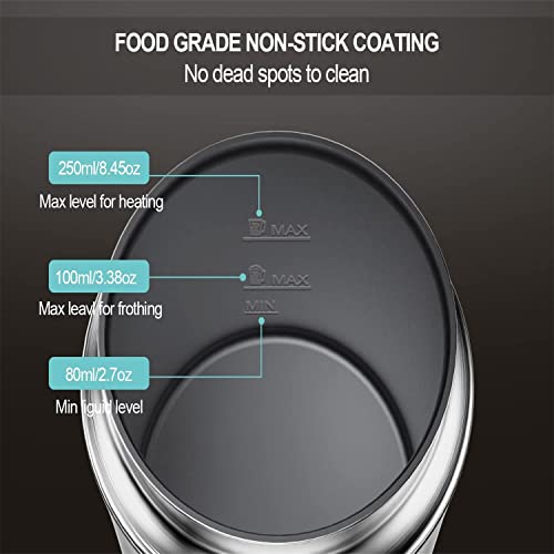  Milk Frother And Steamer, Milk Frother, 5 IN 1 Hot And Cold Milk Foamer, Stainless Steel Milk Steamer For Cappuccinos/Hot Chocolate Milk/Milk Tea With LED Touch Screen Panel, Temperature Display