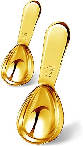  Short Handle Coffee Scoop For Ground Coffee Rose Gold 2 Tbsp Stainless Steel Measuring Coffee Spoon Coffee Bean Tea Sugar Flour Liquid