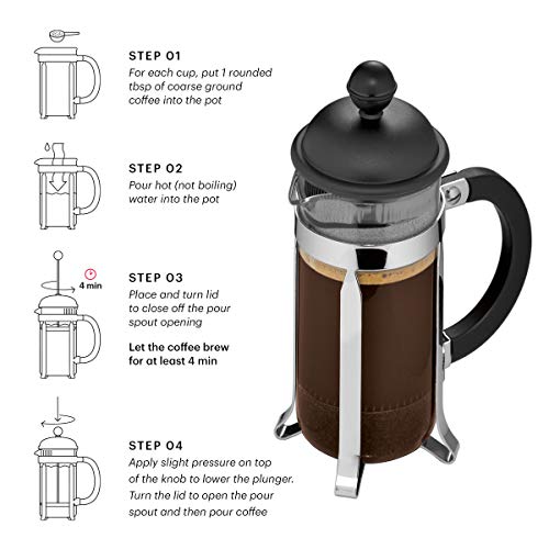 Bodum ODUM Caffettiera 3 Cup French Press Coffee Maker, White, 0.35 L, 12 Oz