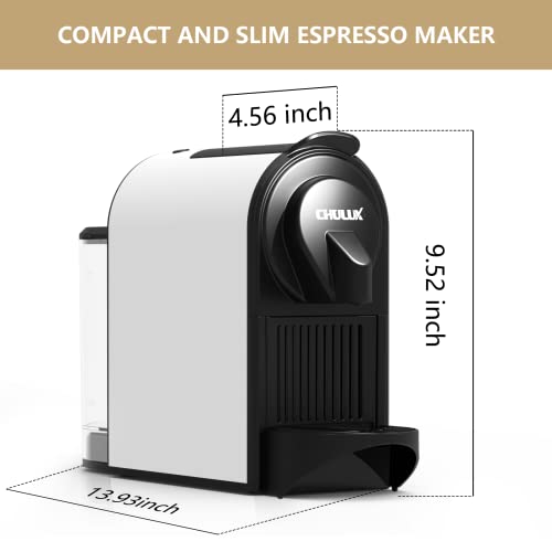  1400W Espresso Machine For Nespresso Capsules: Espresso And Lungo Cups, One Cup Premium Italian 20 Bar ODE Pump Espresso Maker - Perfect For Office & Coffee Lovers