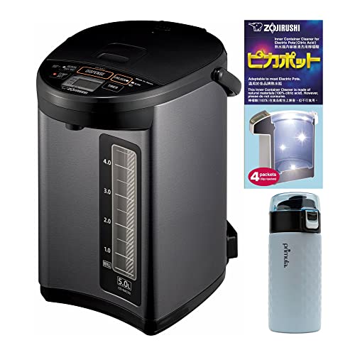  CD-NAC50BM Micom Water Boiler (5-Liter, Metallic Black) With Inner Container Cleaner And Stainless Steel Tumbler Bundle (3 Items)