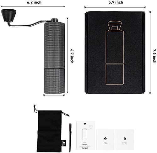  Chestnut C2 MAX Manual Coffee Grinder, Burr Coffee Grinder,Capacity 30g With CNC Stainless Steel Conical Burr,Black