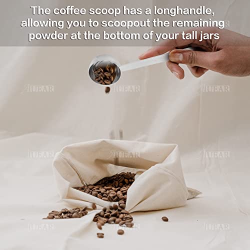  , 2 Pack Coffee Measuring Scoop 304 Stainless Steel Spoon 2 Tablespoon Spoons Kitchen Scoops With Long Handle For For Home Coffee Milk Tea Sugar Powder Silver 30ml