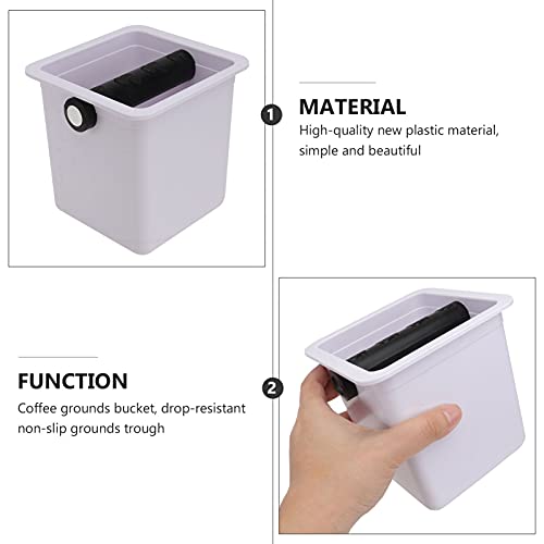  DOITOOL Coffee Espresso Maker Accessories Knock Box Small Coffee Knock Box Absorbent Anti Slip For Home Cafe Espresso Grind Waste Bin White Espresso Grounds Knock Box Grind Waste Bin