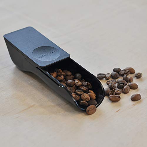  2-in-1 Brew Scoop, Coffee Measuring Spoon, Dual Function For Grounds Or Whole Beans, Accurate Built-In Leveling Slide For Kitchen Or Office Use (2TBSP, Black)