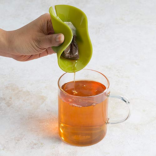  Epoca Kitchen Tool Primula Tea Bag Buddy &ampndash Easy To Use &ampndash Multipurpose &ampndash 100% Silicone &ampndash Green, 4.25-Inch