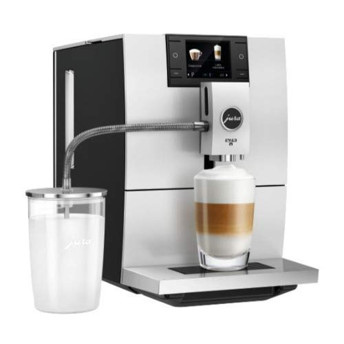 Jura ENA 8 Automatic Coffee Machine (Metropolitan Black) With Glass Milk Container Bundle (2 Items)