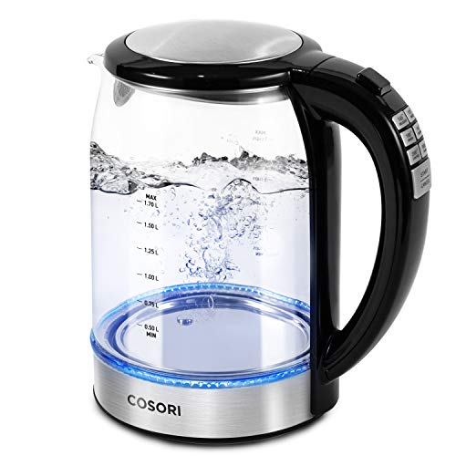  Electric Kettle Temperature Control With 6 Presets, Hot Water Boiler & Tea Heater, 1.7L, Black & Pour Over Coffee Maker With Double-layer Stainless Steel Filter, 34 Ounce