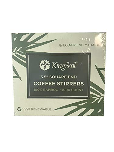  Bamboo Coffee Stir Sticks, 5.5 Inches, Square End, Stronger And Thicker Than Standard Wood, 100% Renewable And Biodegradable - 1 Box Of 1000 Stirrers