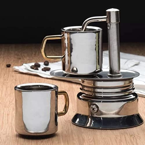  Single Spout Stovetop Moka Pot, Portable Moka Coffee Maker Stainless Steel Moka Pot Induction Classic Espresso Stovetop Maker For Stove At Home Or Camping,Enjoy Delicious Coffee(50ml)