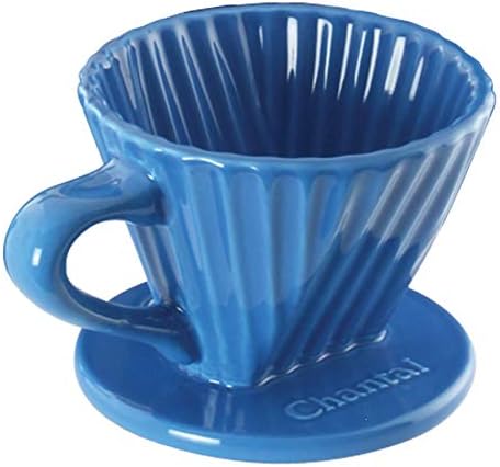  "Lotus" Ceramic Pour Over Coffee Dripper, 8 Ounces, Blue Cove