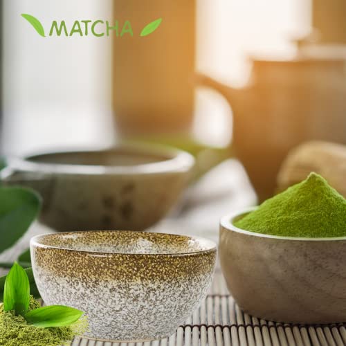  Japanese Matcha Whisk Set Matcha Tea Ceremony Set Of 4 Including 100 Prong Matcha Whisk, Traditional Scoop, Tea Spoon And Ceramic Matcha Bowls