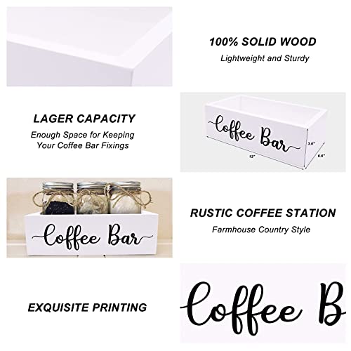  Coffee Bar Box Coffee Station Wooden Holder Farmhouse Kitchen Decor Rustic Coffee Bar Wood Organizer Storage Gift For Coffee Lover