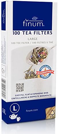  Disposable Paper Tea Filter Bags For Loose Tea, Brown, Large, 100 Count