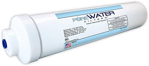  Inline Water Filter For Refrigerators, Ice Makers, Coffee Makers, Water Fountains, Water Coolers, Sink Faucets, RV, Campers, And Boats - With 1/4" Quick-Connect Fittings (Pack Of 3)