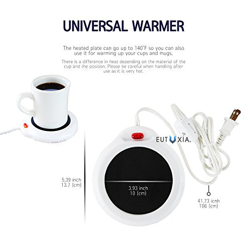  Mug Warmer For Home & Office. Great For Warming Up Cups, Coffee Mugs, Wax, And Beverages On Desks, Tables & Countertops. Electric Heated Plate Warms Quickly. Enjoy Hot Drinks On Cold Days.