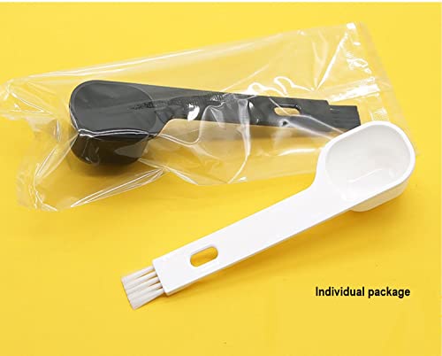  Plastic Coffee Scoops, 2 Tbsp Coffee Scoop With Brush & Espresso Grinder Brush For Ground Coffee Cleaning Tea Power, Coffee Tool For Barista Home Kitchen Café,4 Pack