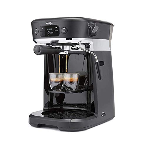 Mr. Coffee® All-in-One Occasions Specialty Pods Coffee Maker, 10-Cup Thermal Carafe, And Espresso With Milk Frother And Storage Tray, Black