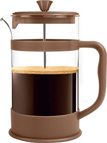  34 Ounce French Press Espresso And Tea Maker With Triple Filters, Stainless Steel Plunger And Heat Resistant Borosilicate Glass - Black