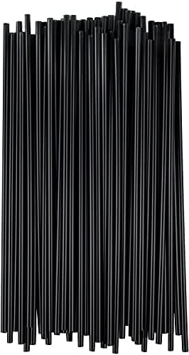  Hoice Stirrers/Sip Straws For Coffee, Cocktail 7 1/2" Unwrapped (Black, 1 000)