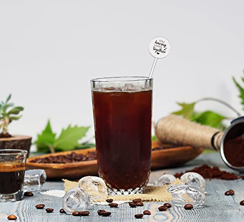  PZJIEAN Still Having Coffee Together, Funny Engraved Stainless Coffee Stir Sticks With Gift Box, Coffee Beverage Stirrer Accessories, Gifts For Women, Men, Friends, Coworker, Coffee Lover
