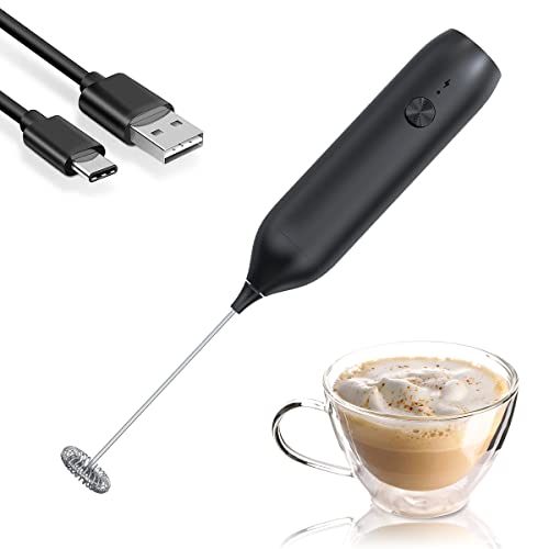  Milk Frother Handheld, ESCLAP Rechargeable Frother For Coffee, Electric Whisk Drink Mixer Handheld For Cappuccino, Frappe, Matcha, Hot Chocolate