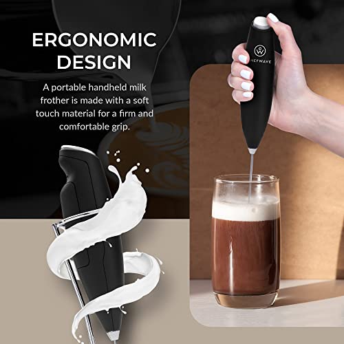  Wave | Powerful Electric Milk Frother With Stand | Milk Frother Handheld Drink Mixer And Matcha Whisk| BATTERIES INCLUDED!drink Mixer Handheld | Hand Frother, Electric Stirrer Coffee Mixer Wand