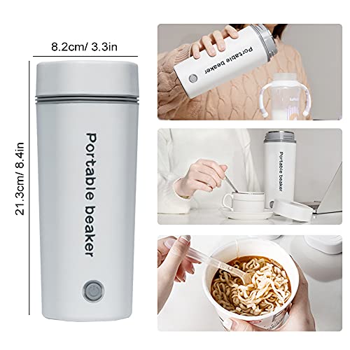  110V Electric Heated Travel Mug 350ML Smart Heating Water Bottle Leakage-free Portable Electric Kettles With 5 Minutes Fast Boiling/ Anti-dry Protection For Coffee, Milk