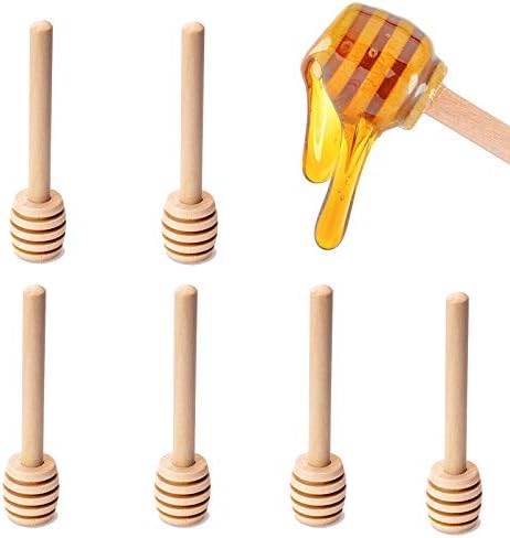  GIYOMI Wooden Honey Dipper Stick For Honey Jar Dispense Drizzle Honey,2 Pcs 6.3 Inch / 16cm Honey Dippers Sticks-Honeycomb Stick-Wooden Honey Spoon