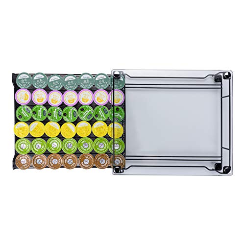  K-Cup Storage Coffee Capsules Pod Holder Glass Top Drawer Capsule Display Storage For K-cup 42pods
