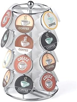  Nifty K Cup Holder – Compatible With K-Cups, Coffee Pod Carousel | 35 K Cup Holder, Spins 360-Degrees, Lazy Susan Platform, Modern Black Design, Home Or Office Kitchen Counter Organizer