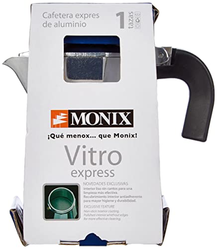  M620001 Monix Vitro Express 1 Cup Coffee Maker, Silver
