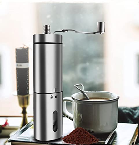 GENERIC Manual Coffee Grinder Portable, Stainless Steel Coffee Bean Grinder, Hand Grinder Coffee，Convenient And Removable Ceramic Grinding Process (MLY068)