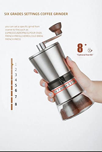  Manual Coffee Grinder 304 Stainless Steel Ceramic Burr Mill | Portable Coffee Bean Grinder By Cafecito Espresso Coffee