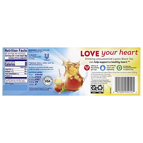 Lipton Family-Size Iced Tea Bags Picked At The Peak Of Freshness Unsweetened Tea Can Help Support A Healthy Heart 6 Oz (24 Count, Pack Of 1)