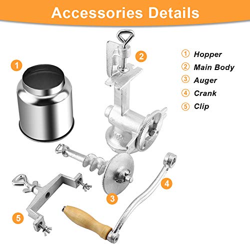  Nd Grain Mill, Nut Grinder Hand Crank, Manual Grain Grinder, Tall Cast Manual Iron Mill Grinder Hand Crank For Grains Oats Corn Wheat Coffee Nuts Malt