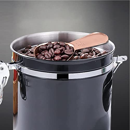  Short Handle Coffee Scoop For Ground Coffee Rose Gold 2 Tbsp Stainless Steel Measuring Coffee Spoon Coffee Bean Tea Sugar Flour Liquid