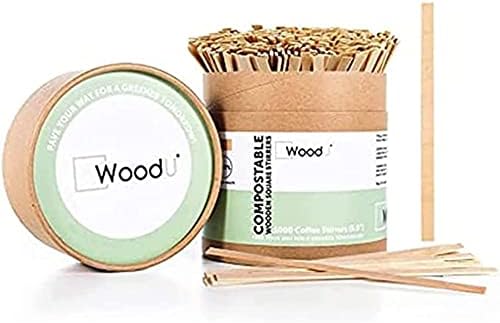  WoodU Disposable Coffee Stir Sticks 7"- Sturdy Round End Compostable And Biodegradable Brich Wood Tea Stirrers- 100% Ecofriendly Wooden Stirring Sticks For Hot Drinks