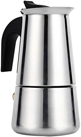  Stovetop Espresso Maker, 100ml/200ml/300ml/450ml Stainless Steel Moka Pot Cup Coffee Maker Stove Home Office Use (100ml)