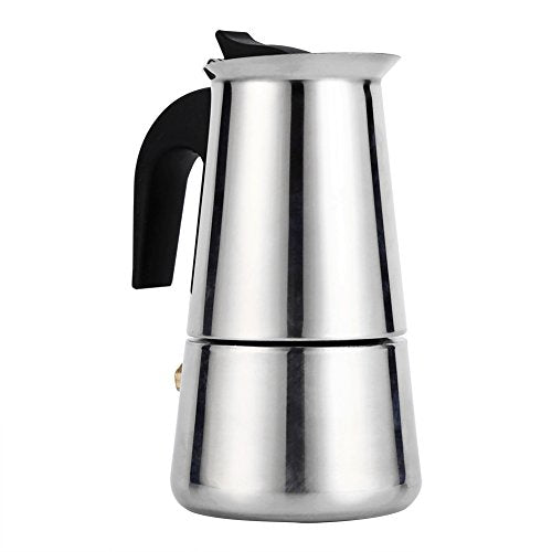  Stovetop Espresso Maker, 100ml/200ml/300ml/450ml Stainless Steel Moka Pot Cup Coffee Maker Stove Home Office Use (100ml)