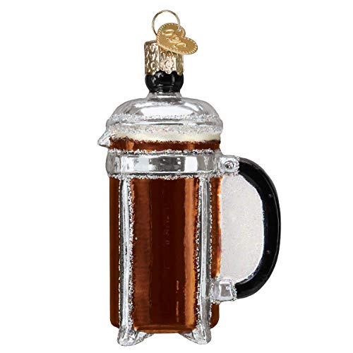  French Coffee Press Ornament, Multi