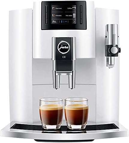 Jura E8 Piano Black Automatic Coffee Machine, 64oz