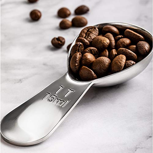  Stainless Steel Coffee Scoop--1T And 2T Measuring Scoop Set，Coffee Measuring Spoon For Measuring Coffee, Milk, Lemon Juice, And Olive Oil