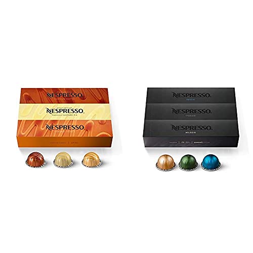 Nespresso Capsules VertuoLine, Mild Roast Coffee, 30 Count Coffee Pods, Brews 7.8oz & Capsules VertuoLine, Variety Pack, Medium And Dark Roast Coffee, 30 Count Coffee Pods, Brews 7.8 Oz