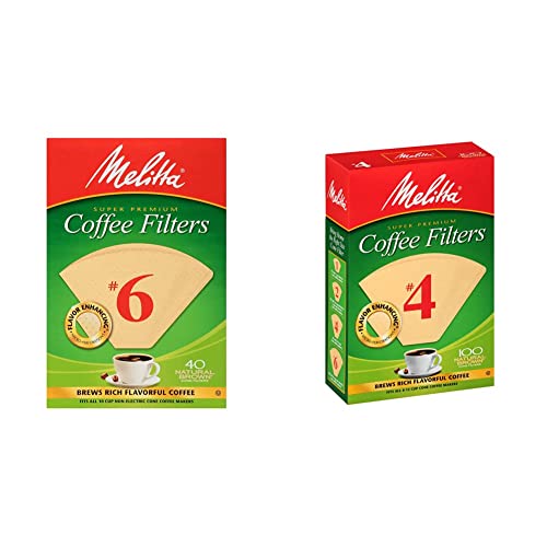 Melitta #6 Cone Coffee Filters, Natural Brown, 40 Count (Pack Of 12) 480 Total Filters