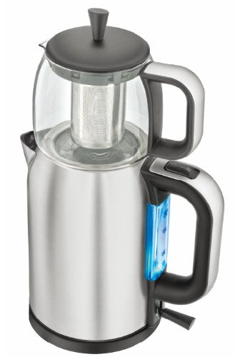  Stainless Steel Turkish Tea Maker, Samovar, Electric Kettle, With Boil-Dry Protection