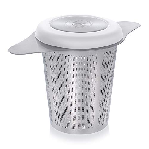  Universal Tea Infuser With Lid/Coaster – Fits Mugs, Cups, Teapots – Food Grade 304 Stainless Steel Filter – Large Capacity With Extra-Fine Mesh