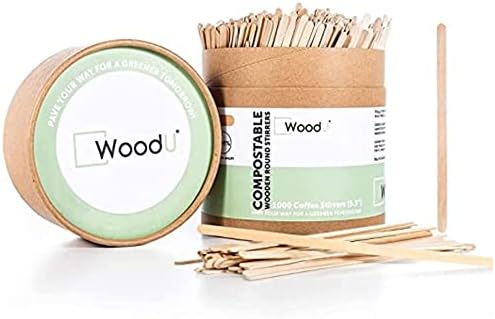  WoodU Disposable Coffee Stir Sticks 7"- Sturdy Round End Compostable And Biodegradable Brich Wood Tea Stirrers- 100% Ecofriendly Wooden Stirring Sticks For Hot Drinks