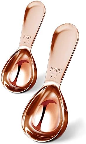  Short Handle Coffee Scoop For Ground Coffee Rose Gold 2 Tbsp Stainless Steel Measuring Coffee Spoon Coffee Bean Tea Sugar Flour Liquid